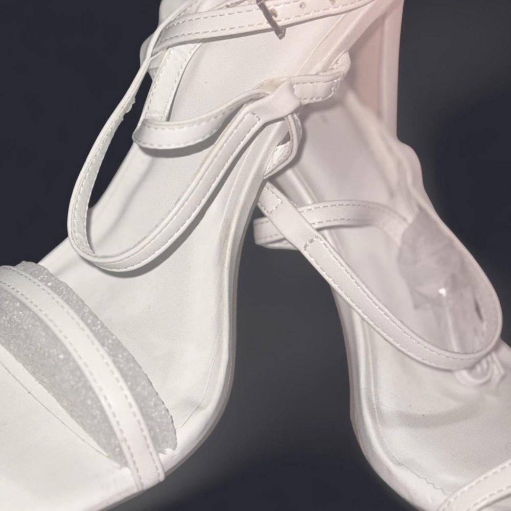 Elegant White Strappy Heels